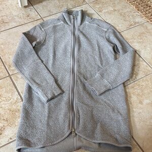 Lululemon Sz 2 Gray Textured Knit Full-Zip Cardigan jacket
